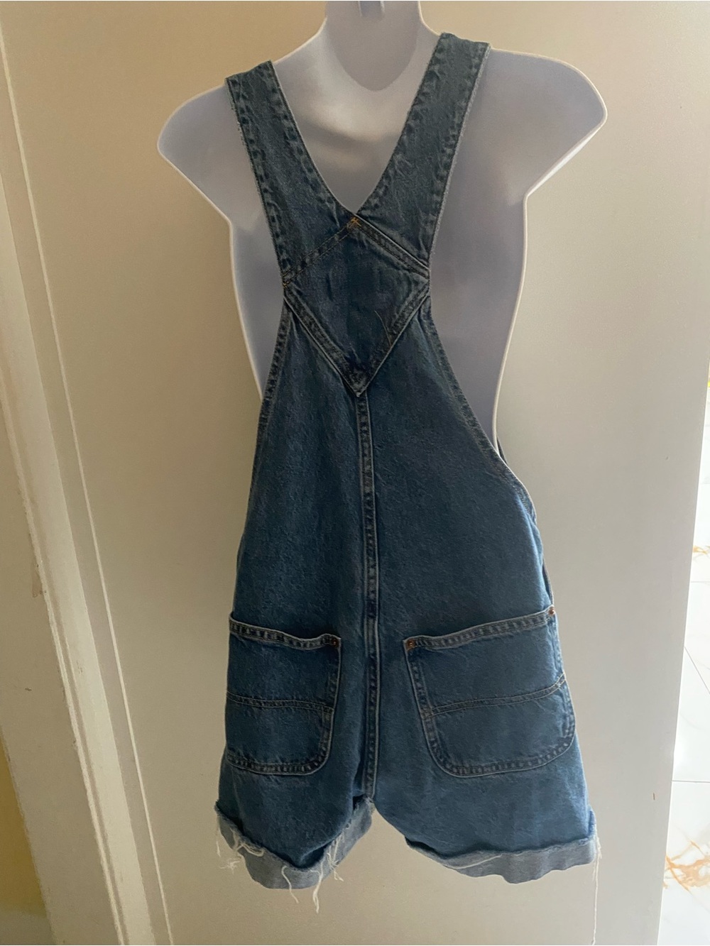 Old Navy Denim Blue Women's Short Overalls - Picture 3 of 7